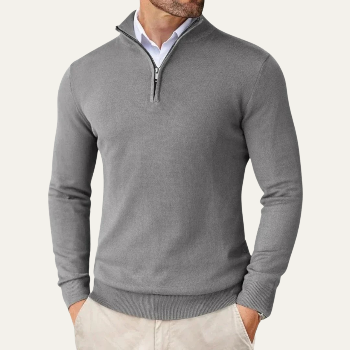 Men's Half Zip Sweater Knit Casual