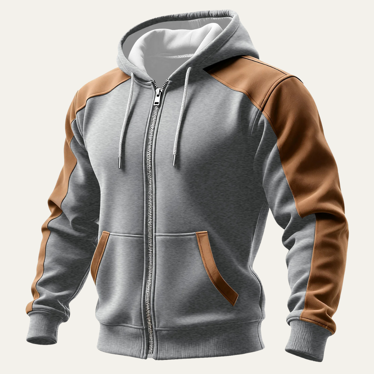 Vernazza Men's Hooded Jacket Color Block Zip Pocket