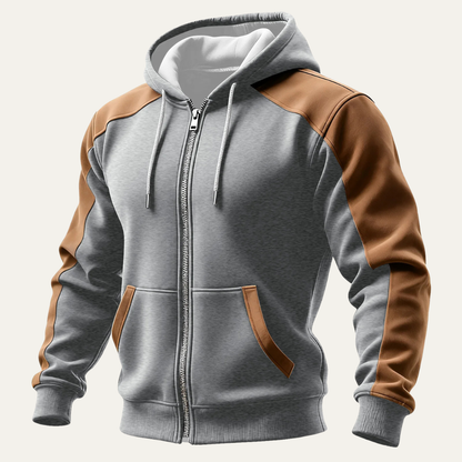 Vernazza Men's Hooded Jacket Color Block Zip Pocket