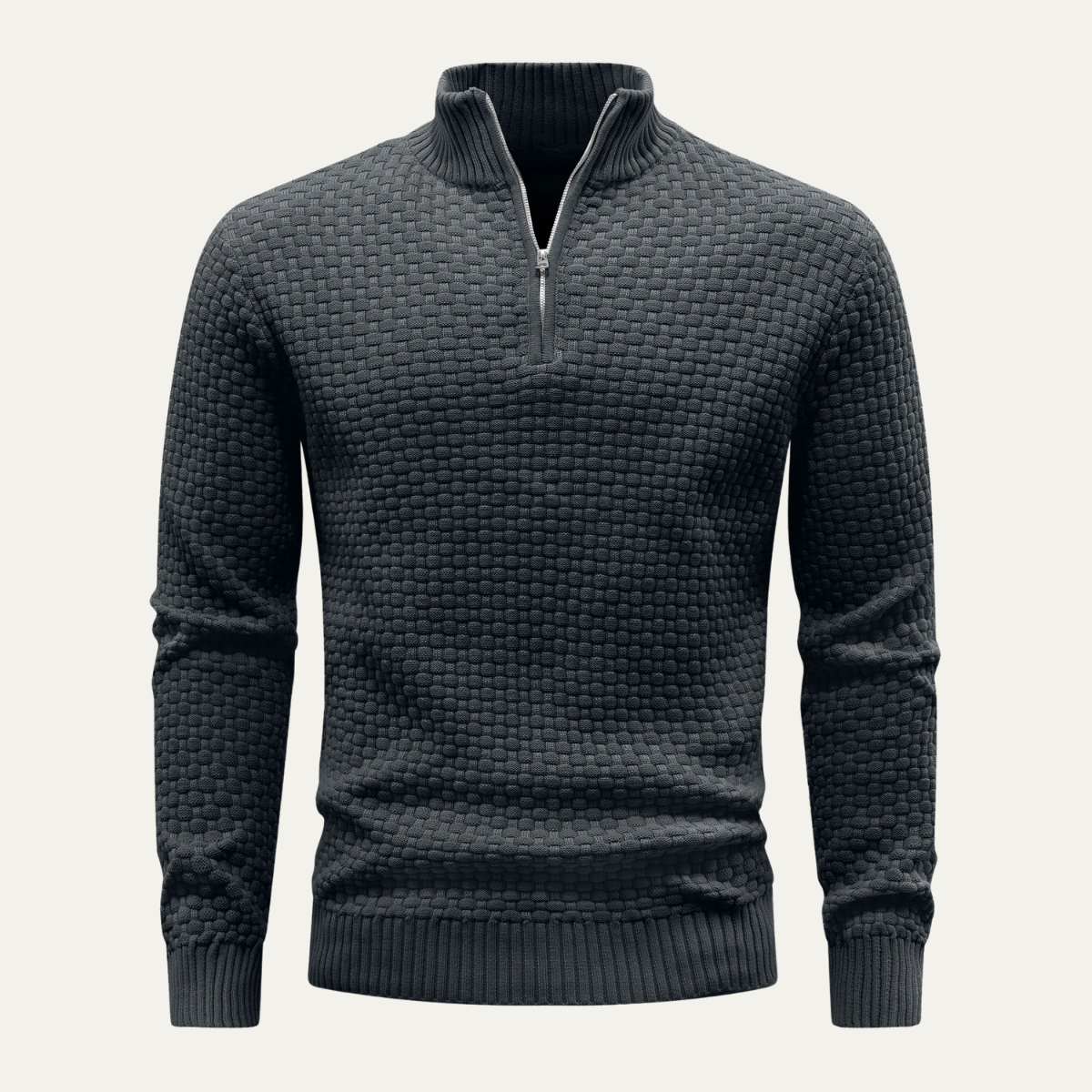 Men's Quarter Zip Knit Sweater Winter