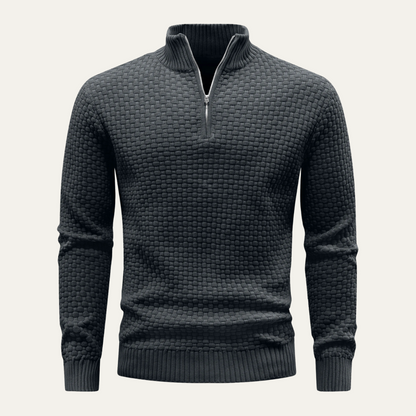 Men's Quarter Zip Knit Sweater Winter
