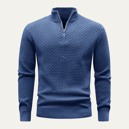 Men's Quarter Zip Knit Sweater Winter