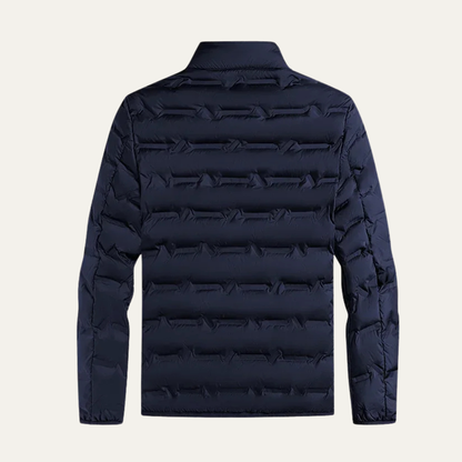 Men's Heated Down Ski Jacket Thermal Lining Navy Blue