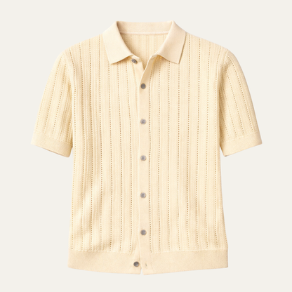 Men's Casual Polo Shirt Knit Button Down - VibreMode