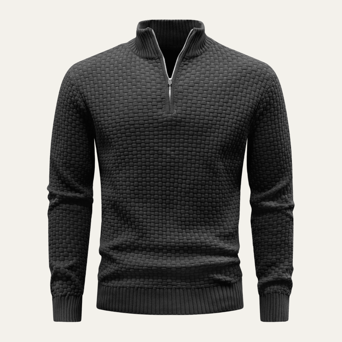 Men's Quarter Zip Knit Sweater Winter - VibreMode