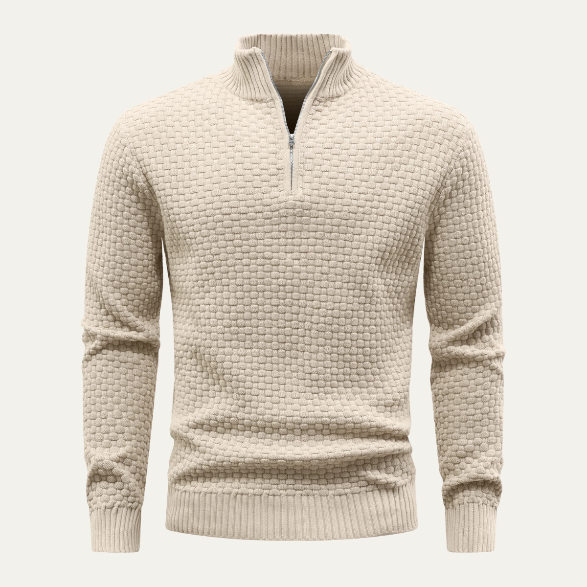 Men's Quarter Zip Knit Sweater Winter