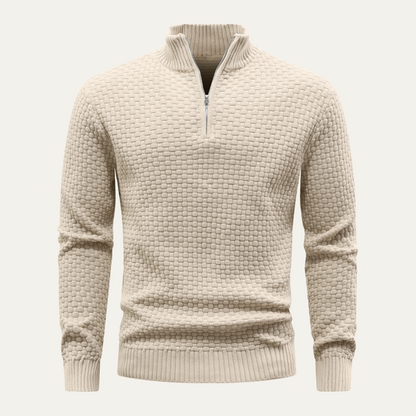 Men's Quarter Zip Knit Sweater Winter