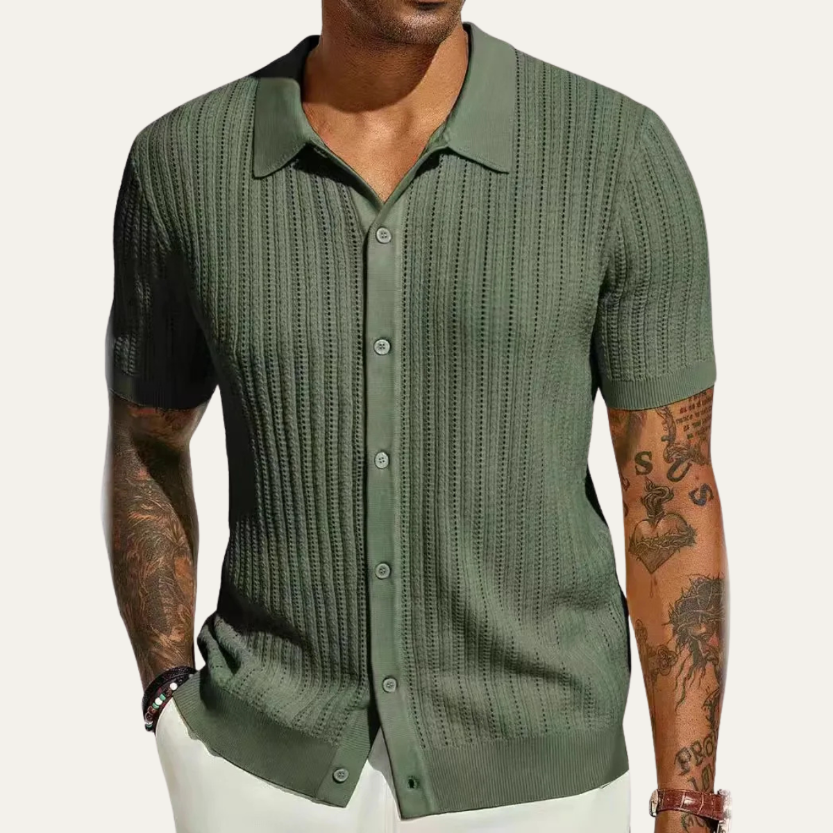 Men's Lightweight Knit Polo Shirt - VibreMode