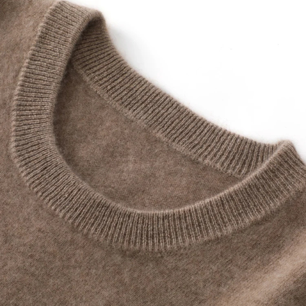 Men's Merino Wool Sweater O Neck Winter Beige