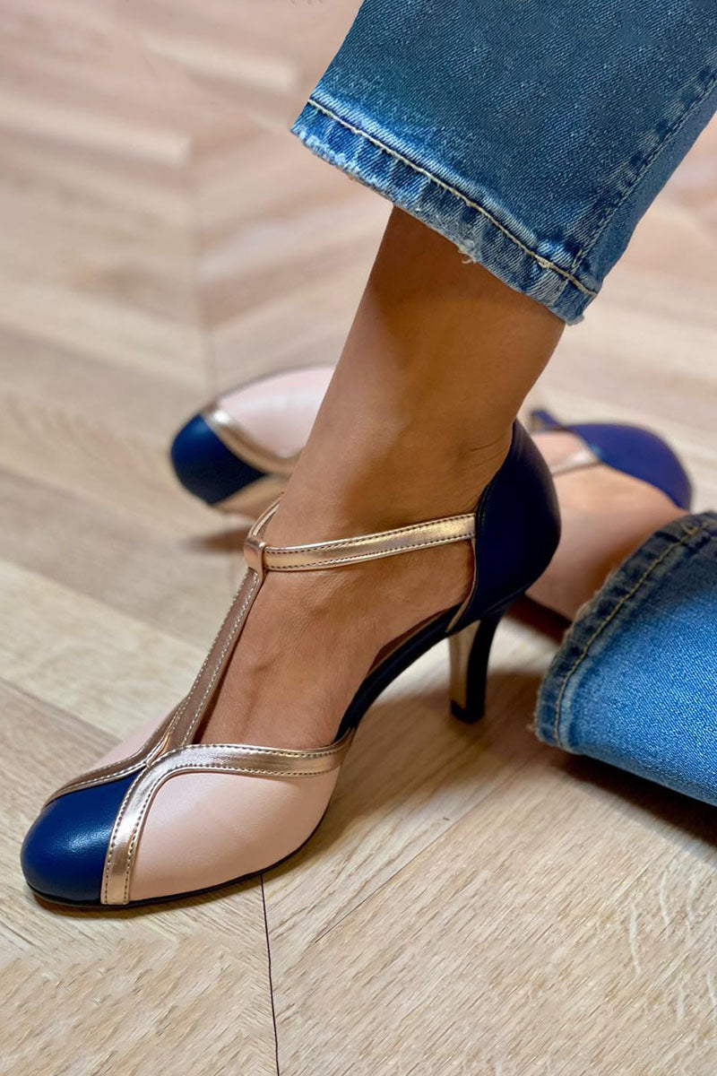 Vibrant Round Toe High Heel Pumps