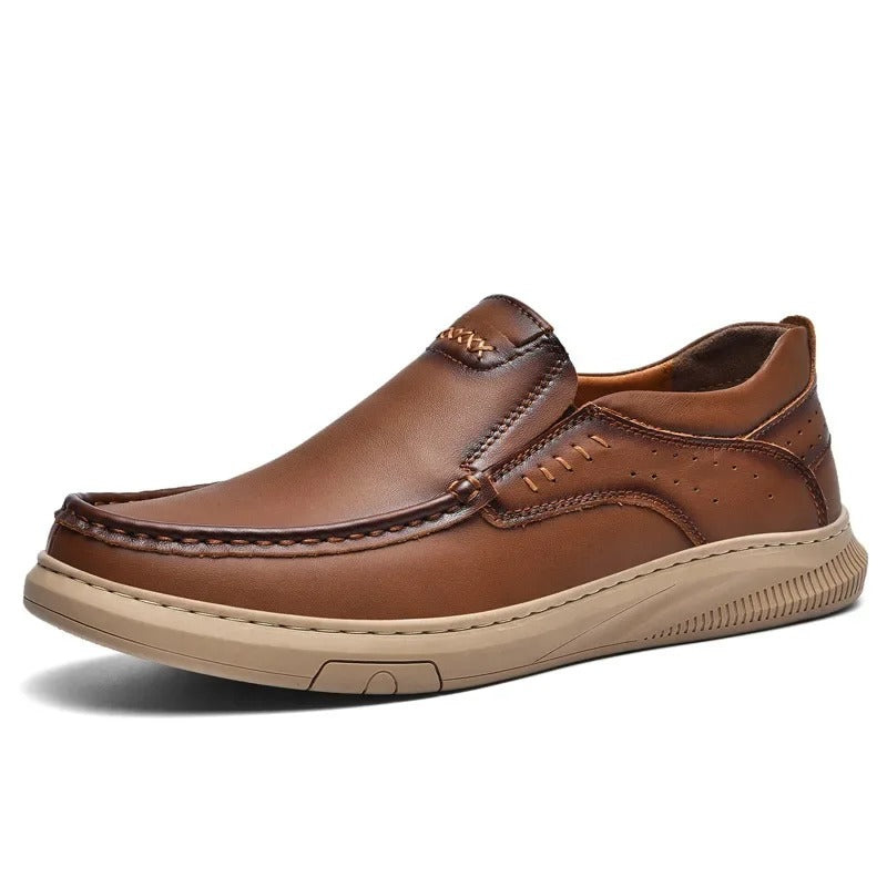 Men's Slip On Shoes Low Cut Leather