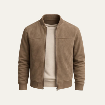 Men's Suede Jacket Autumn Brown - VibreMode