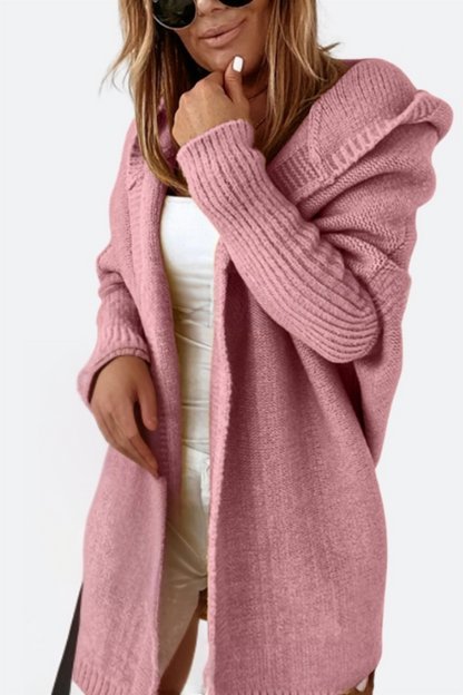Women's Knitted Hooded Coat Warm Winter Wool Blend - VibreMode