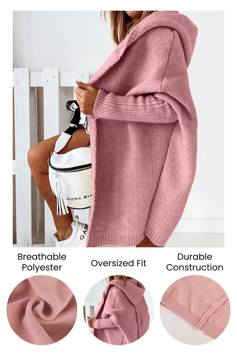 Women's Knitted Hooded Coat Warm Winter Wool Blend