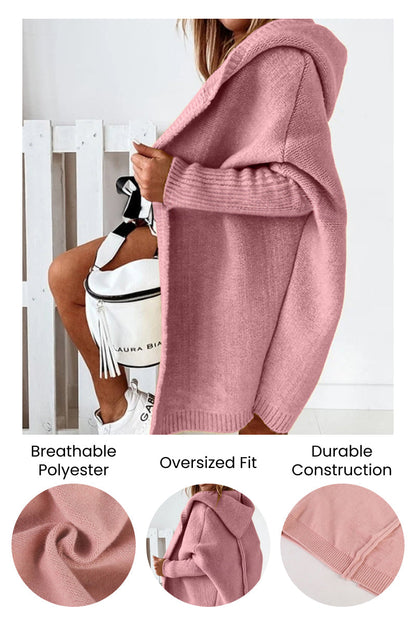 Women's Knitted Hooded Coat Warm Winter Wool Blend