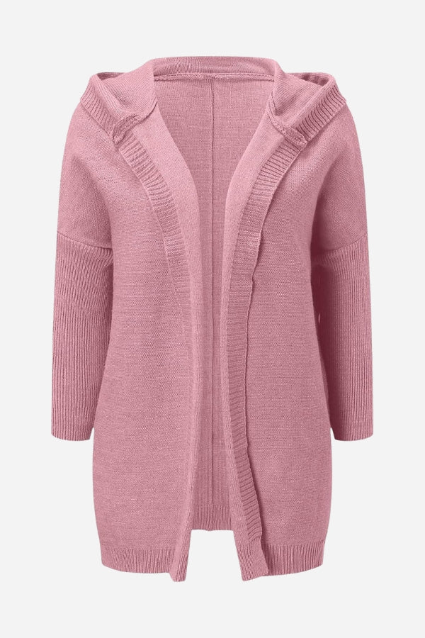 Women's Knitted Hooded Coat Warm Winter Wool Blend