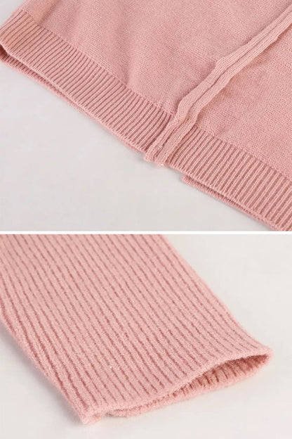 Women's Knitted Hooded Coat Warm Winter Wool Blend