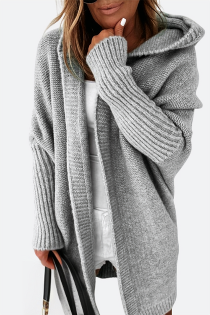 Women's Knitted Hooded Coat Warm Winter Wool Blend