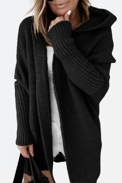 Women's Knitted Hooded Coat Warm Winter Wool Blend