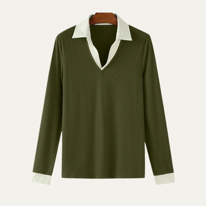 Men's Slim Fit Patchwork Knit Shirt