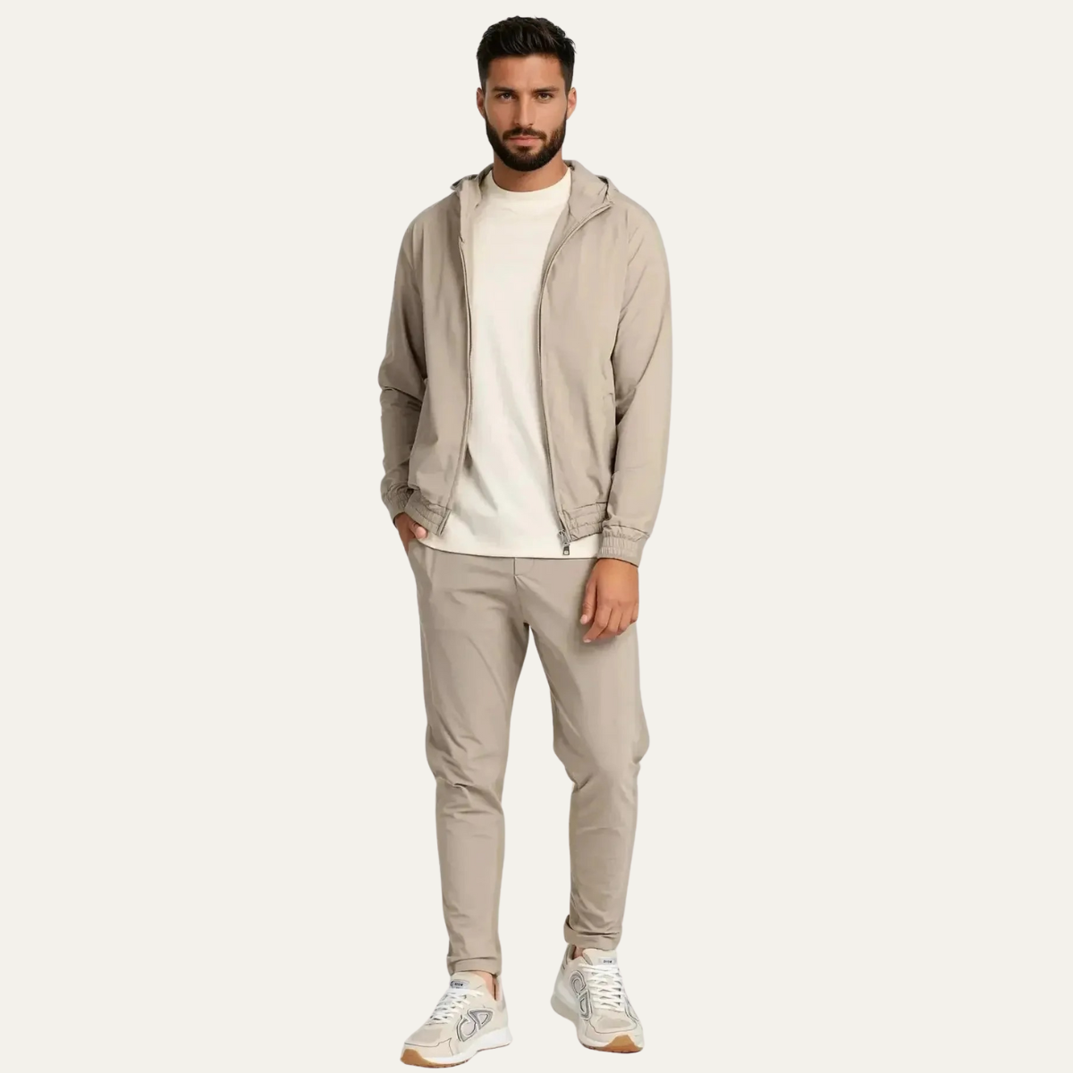 Men's Modern Lounge Wear Set Beige