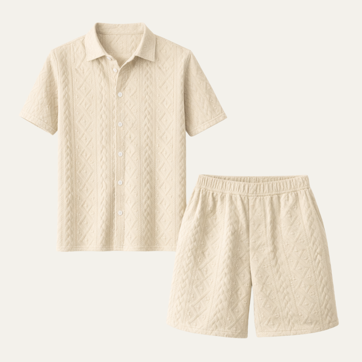 Men's Casual Summer Shirt And Shorts Set - VibreMode