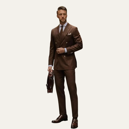 Men's 2 Piece Business Suit Brown