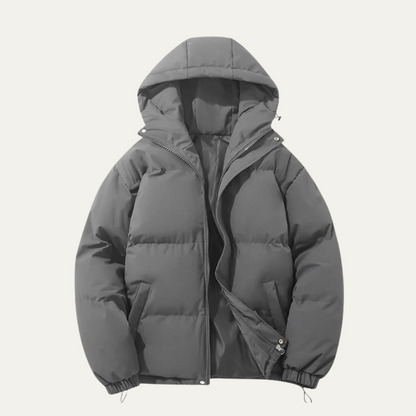 Men's Quilted Puffer Jacket With Hood