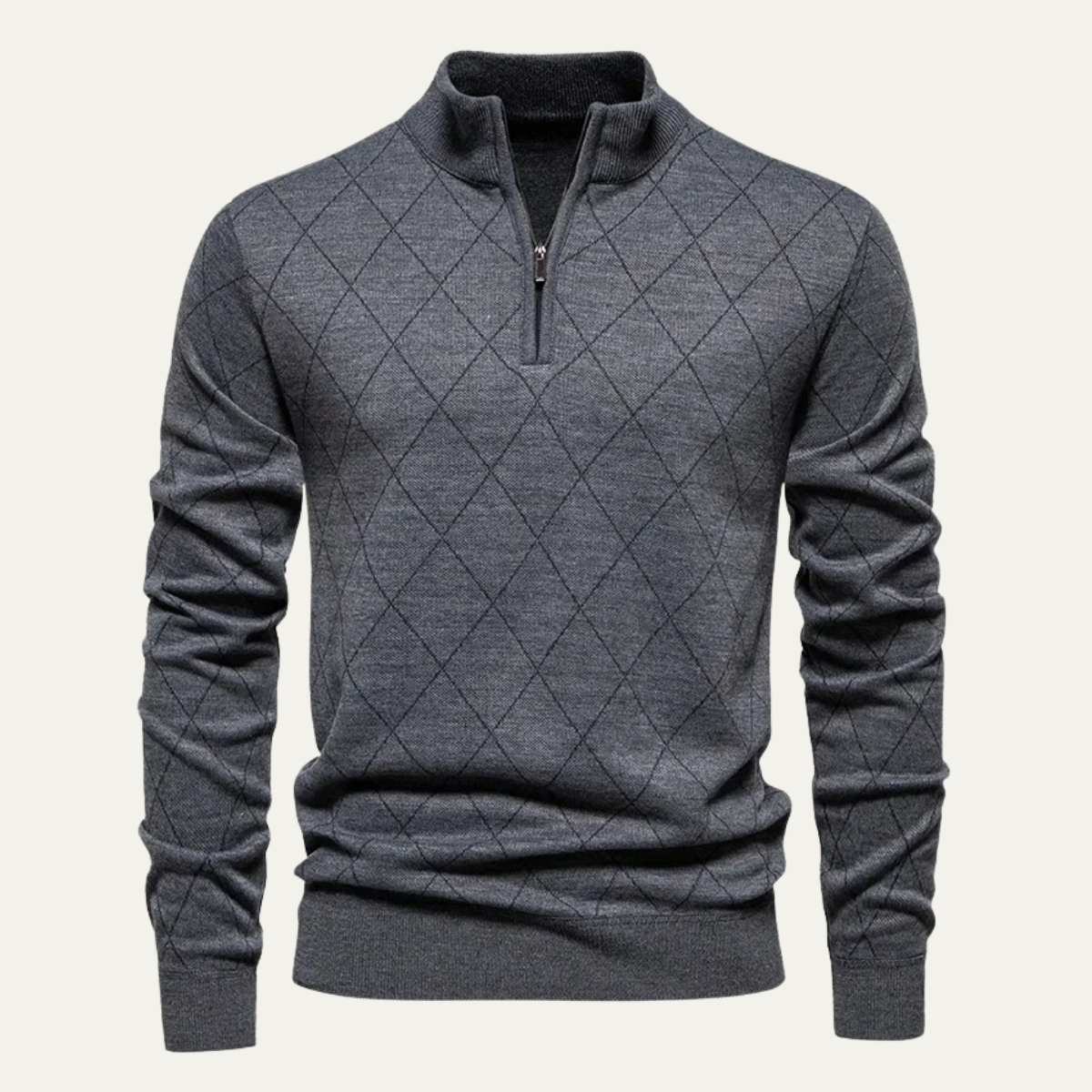 Mens Knit Half Zip Sweater Casual - VibreMode