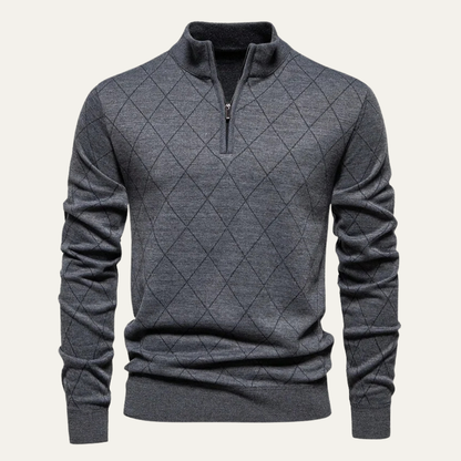 Mens Knit Half Zip Sweater Casual - VibreMode