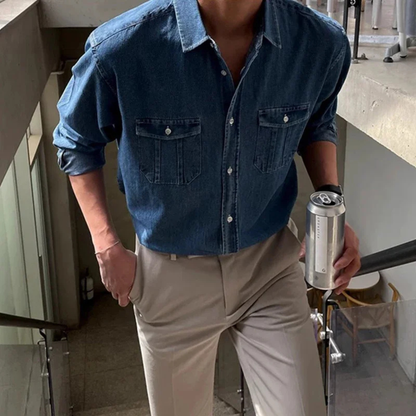 Men's Classic Denim Button Down Shirt