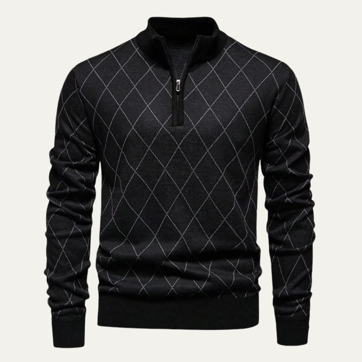 Mens Knit Half Zip Sweater Casual