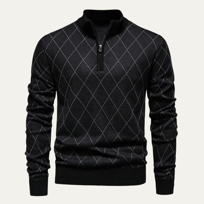 Mens Knit Half Zip Sweater Casual