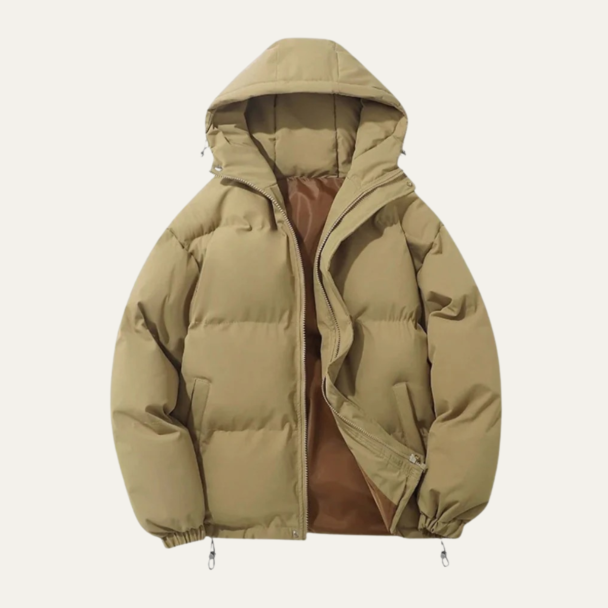 Men's Quilted Puffer Jacket With Hood