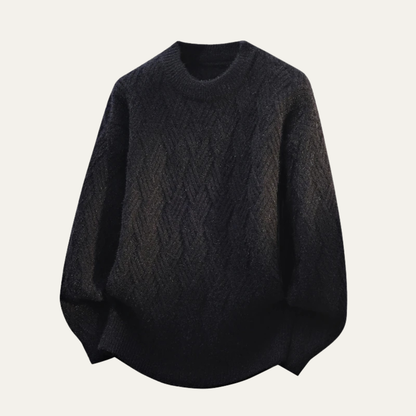 Men's Soft Knitted Sweater Warm O-Neck Beige