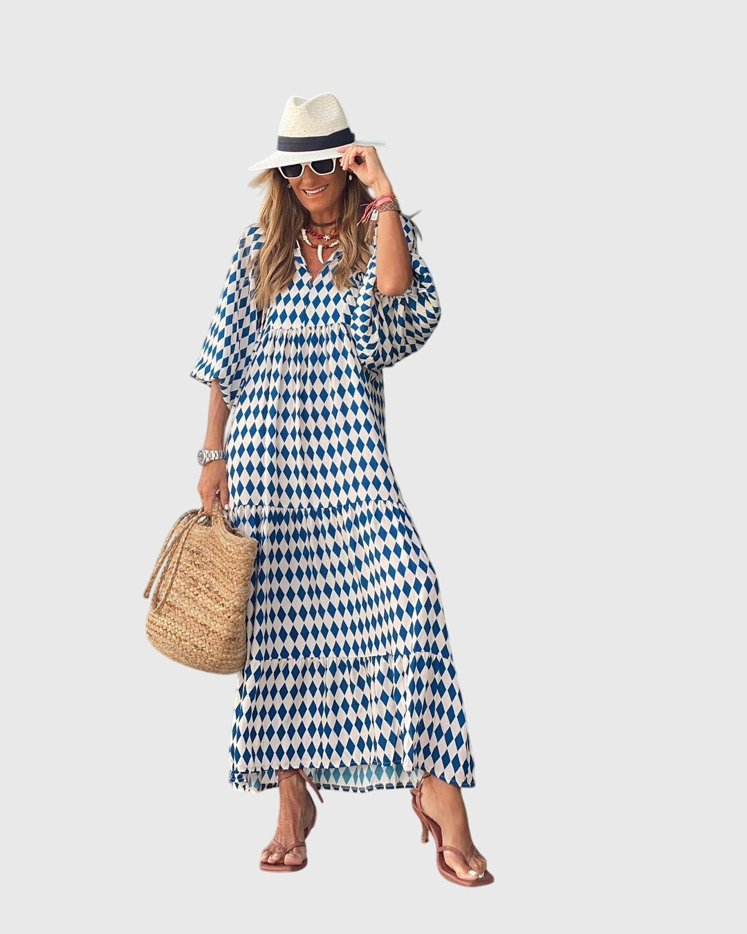 Floral Print Long Summer Dress For Ladies