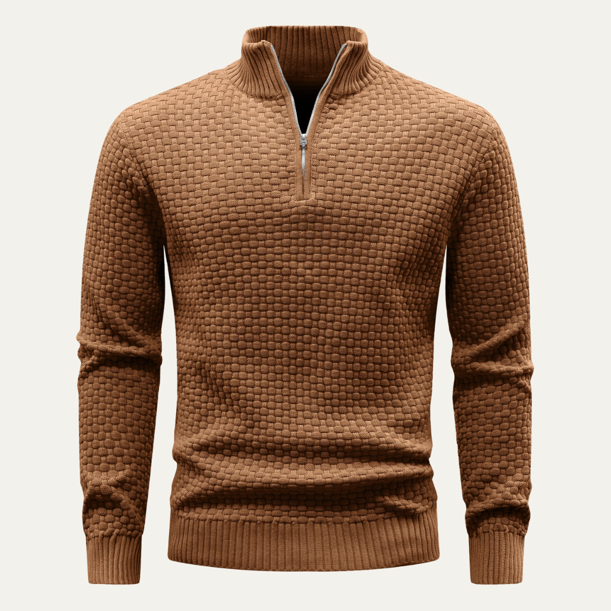 Women's Winter Half Zip Knitted Sweater - VibreMode