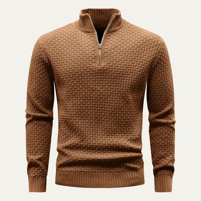 Women's Winter Half Zip Knitted Sweater - VibreMode