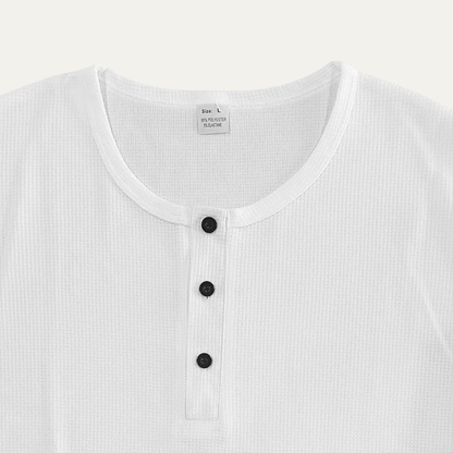 Men's Thermal Waffle Henley Shirt