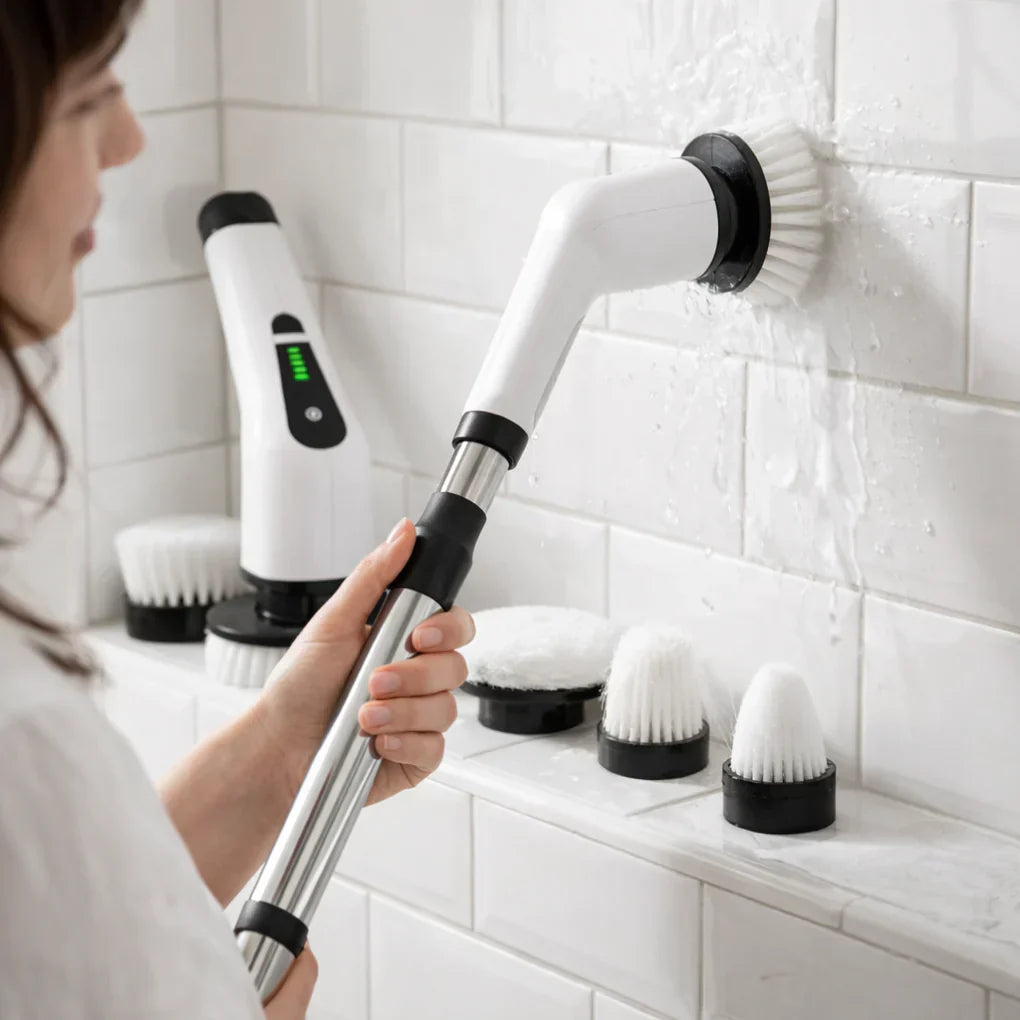 Cordless Cleaning Brush Adjustable Heads