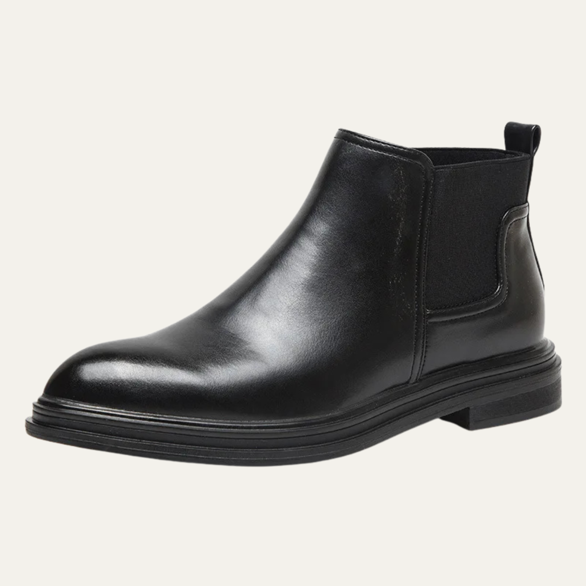Men's Leather Chelsea Boots Ankle Classic Black - VibreMode