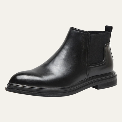 Men's Leather Chelsea Boots Ankle Classic Black - VibreMode