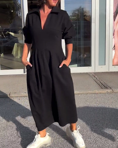 Classic Fit Casual Midi Dress