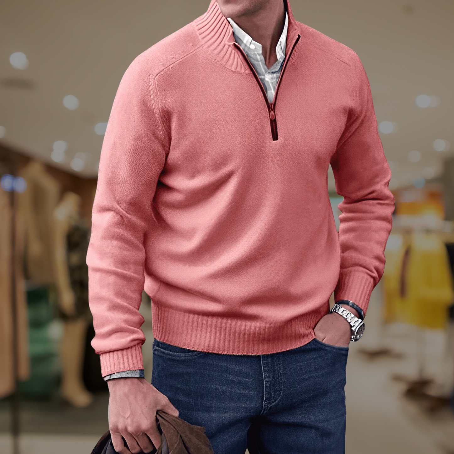 Classic Quarter Zip Sweater