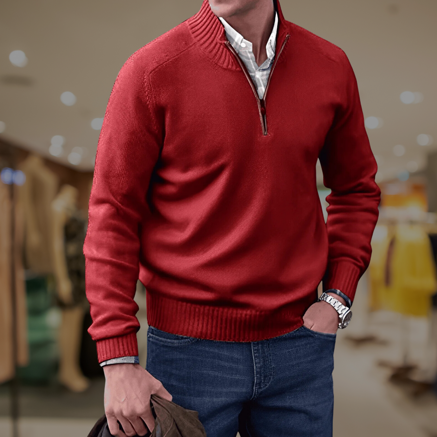 Classic Quarter Zip Sweater