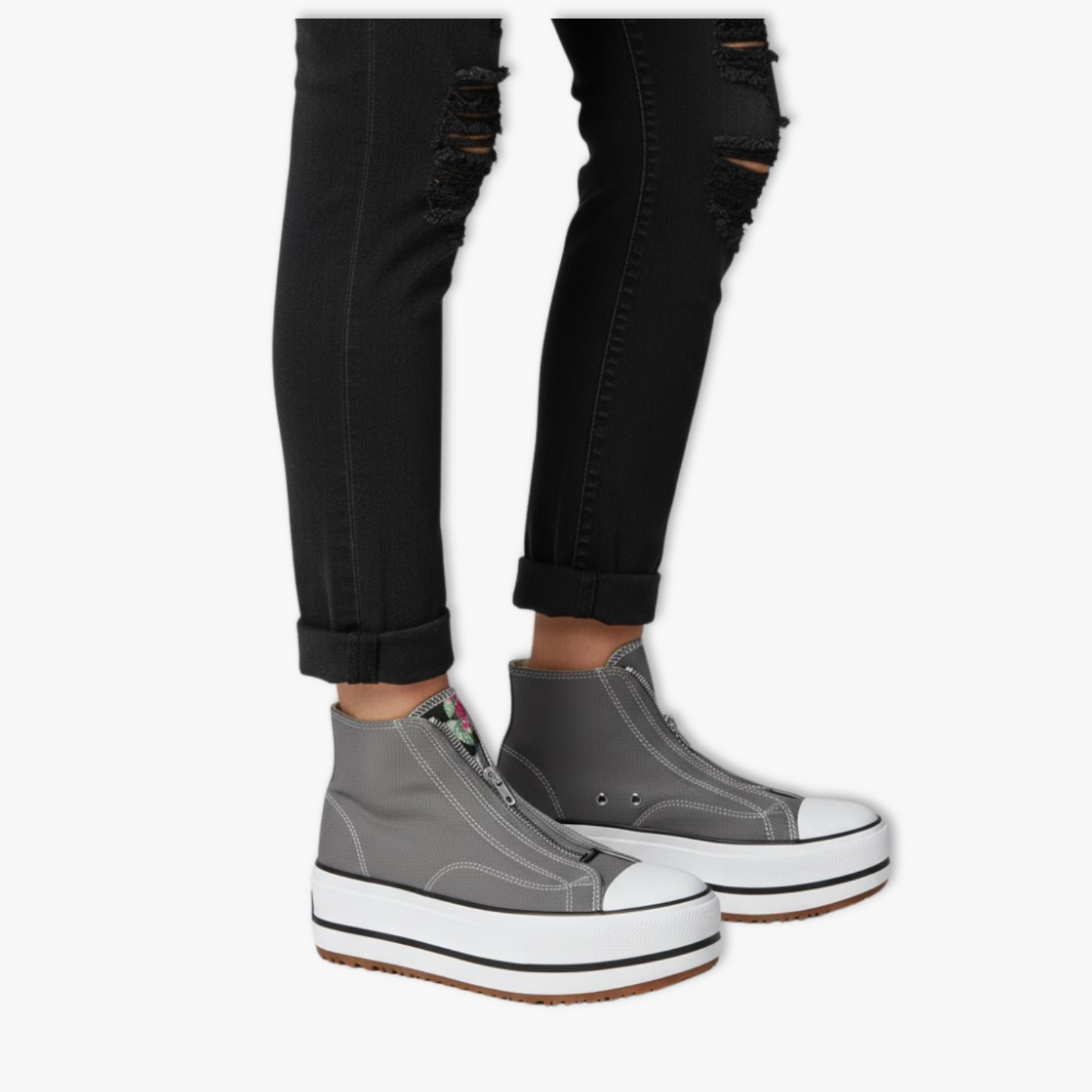 Trendy High-Top Chunky Sole Sneakers for Women