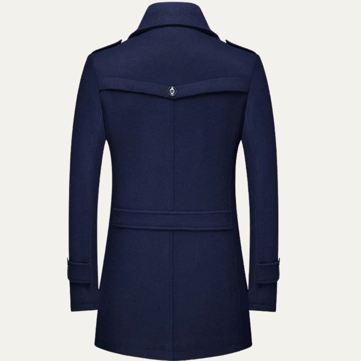 Men's Wool Blend Long Trench Coat Lapel Collar