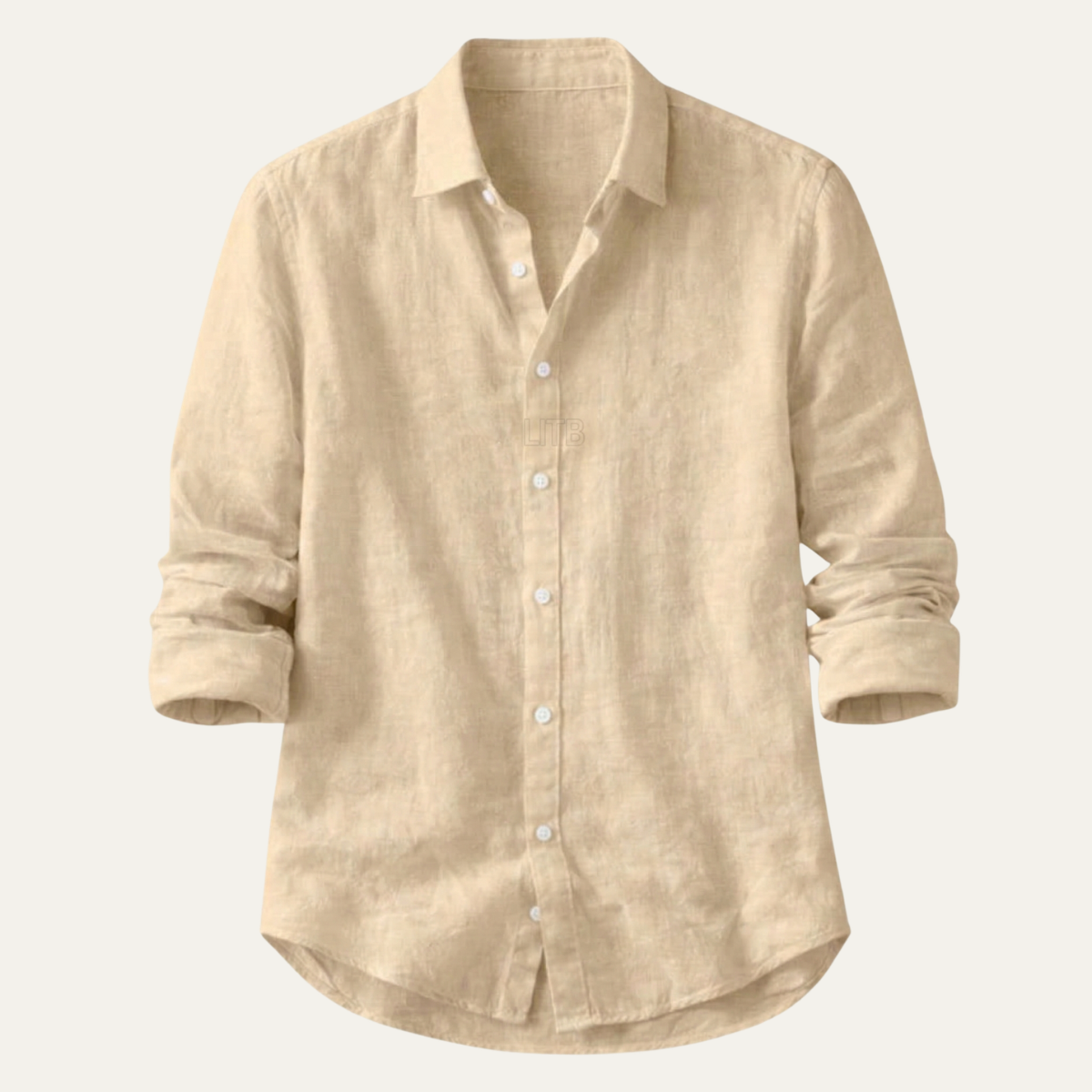 Men's Linen Summer Shirt Lightweight Beige