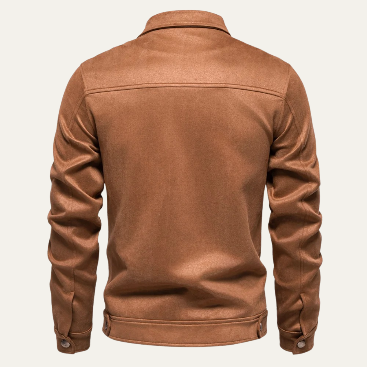Men's Suede Leather Trucker Jacket Zip Up