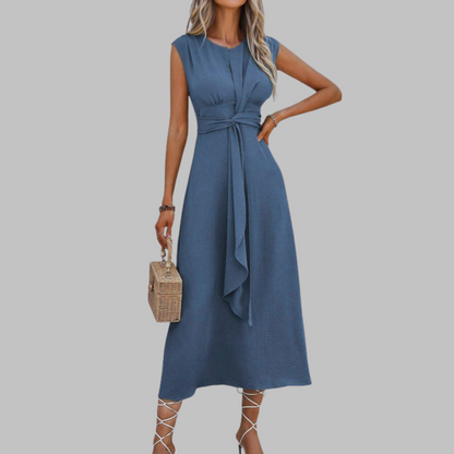 Women's Midi Dress Waist Tie